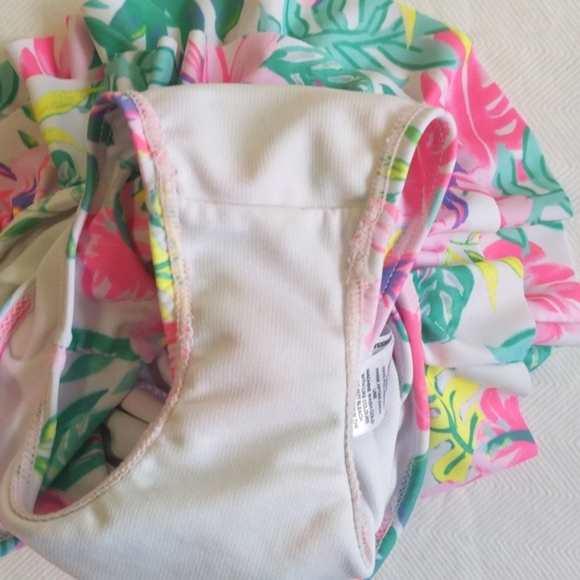 joe fresh tiered tropical floral lined one piece swimsuit 6-12 months baby girl - Picture 5 of 8